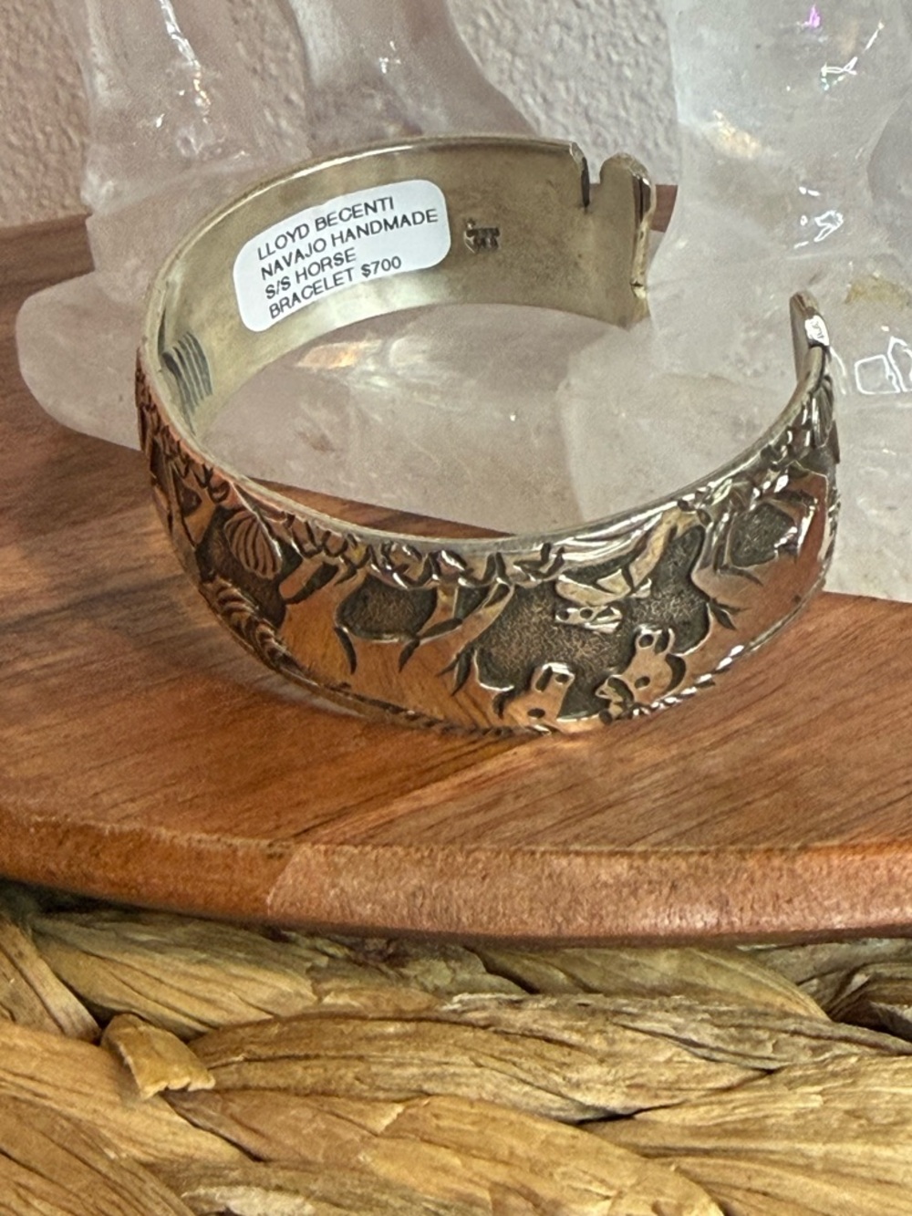 Lloyd Becenti Navajo Handmade Storyteller Horse Bracelet Cuff - Picture 3 of 14